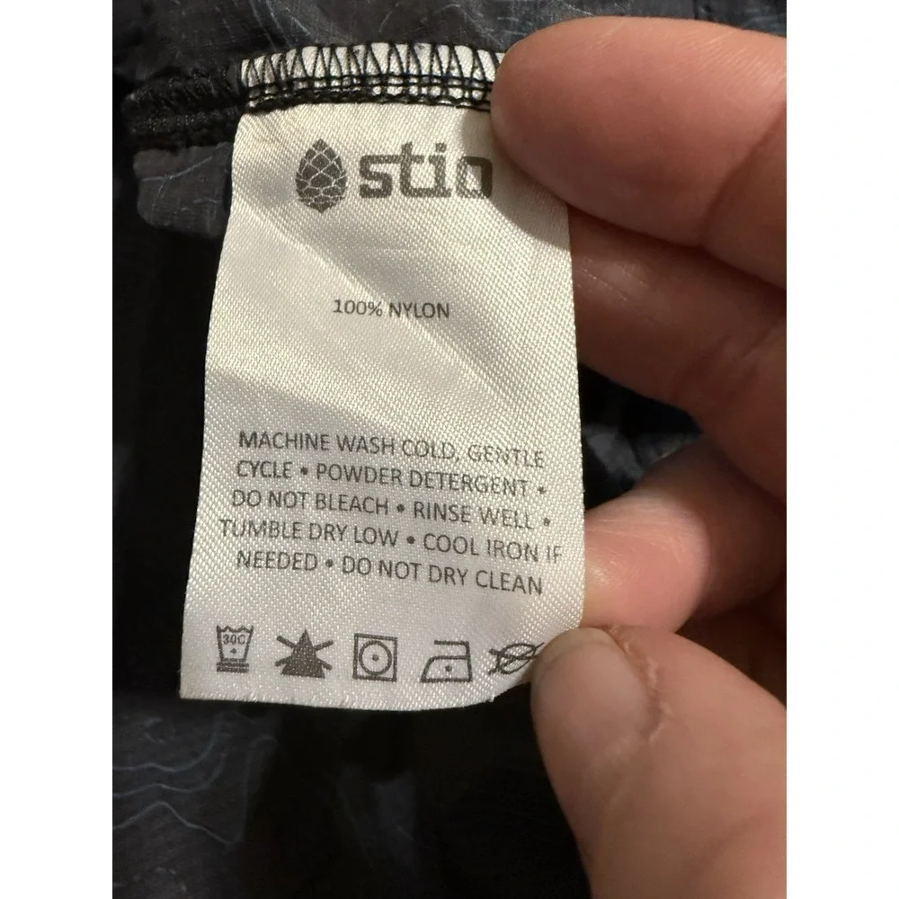 STIO Second Light Windshell Pullover Blue Topographic Pattern Nylon Men's Small